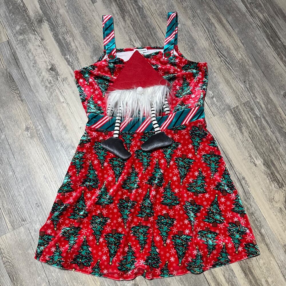 Eyeshadow Christmas Jumper Women's Size M Red Christmas Trees Elf Gnome Ugly